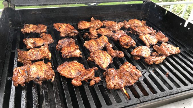 Kycklinglårfileer på grillen