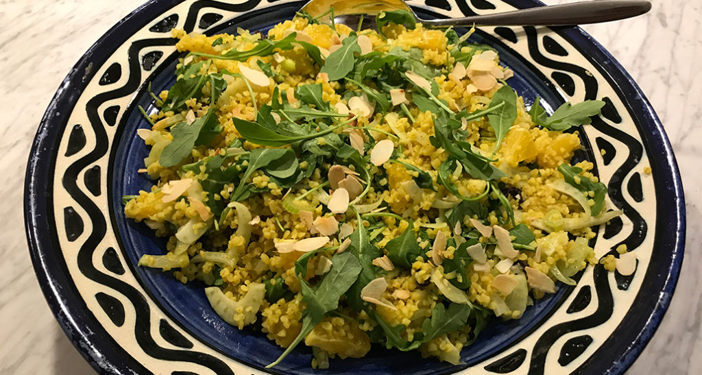 Bulgursallad med kanelröra -Fräscht och vegetariskt