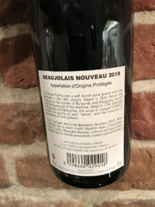 Beujolais Nouveau 2019-back