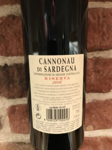 Cannonau di Sardegna -back