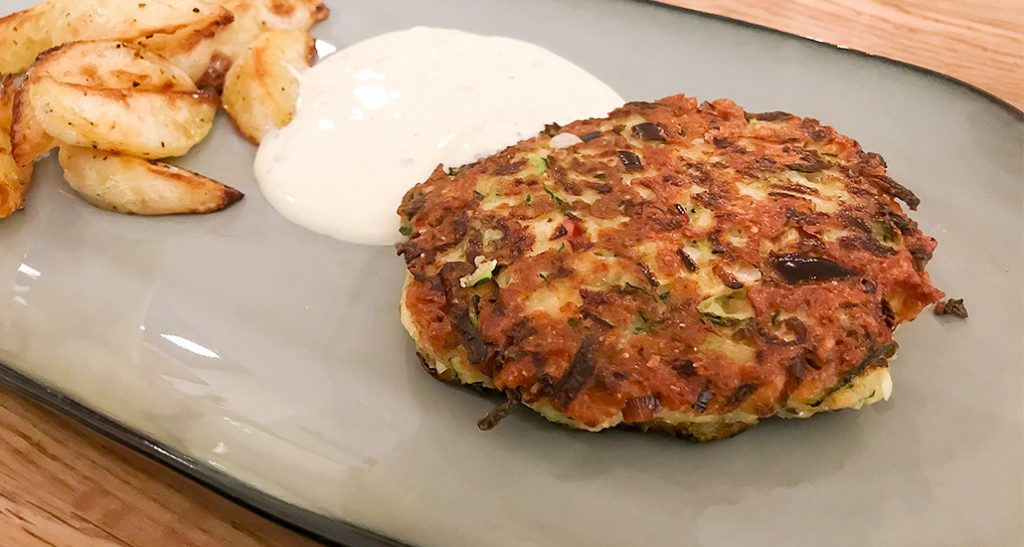 Zucchinibiffar med klyftpotatis -vegetarisk vardagslyx