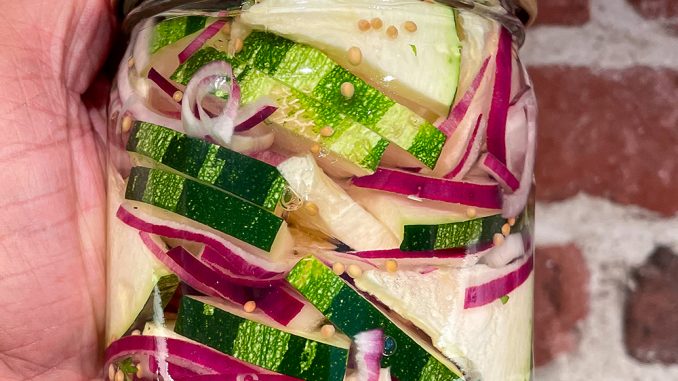 Picklad zucchini & rödlök