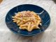 Penne rigate med harissaost och skinka -snabblagad pasta