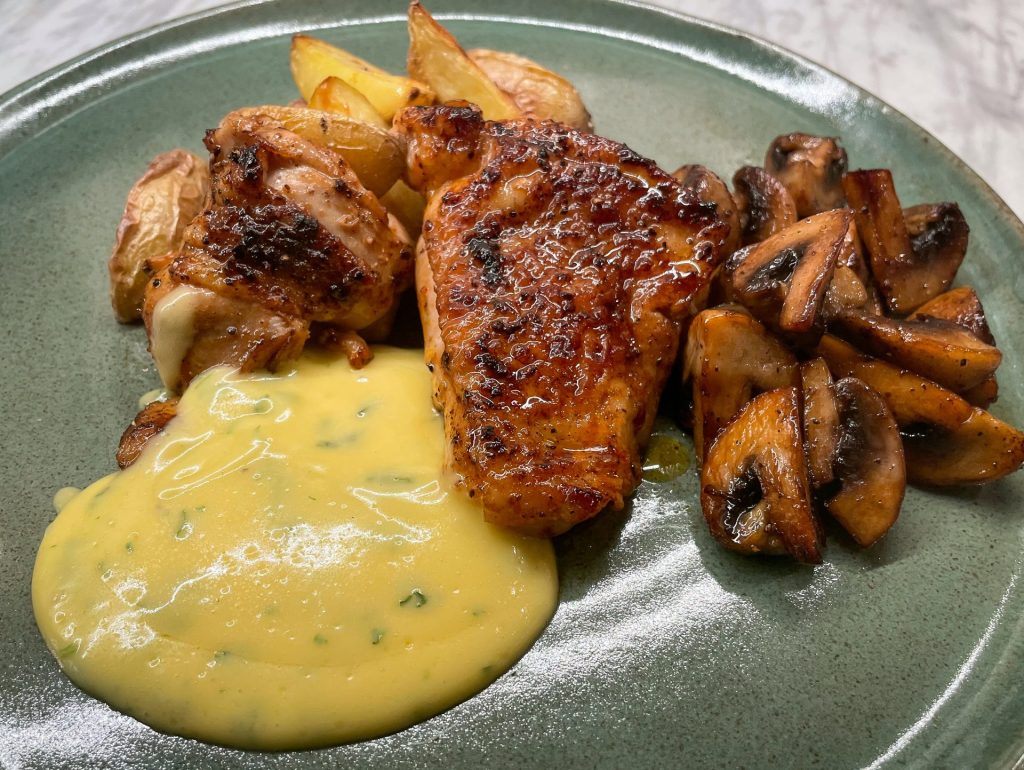 Kycklingsteak med champinjoner och bearnaise -lättlagat & lyxigt