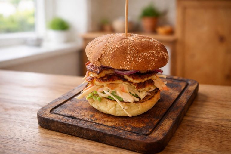 Halloumiburgare med avokado och coleslaw – alltid fräscht