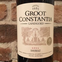 Groot Constantia Shiraz 2015 label Groot Constantia Shiraz 2015 label