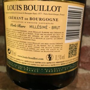 Louis Bouillot Cremant de Bourgogne Millésimé Brut 2014 Back