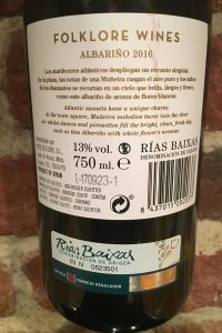 Folklore Albariño 2016 Back