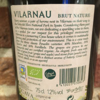Vilarnau Brut Nature Organic -Back Label