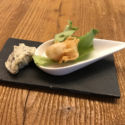 Gamberi fritti con maionese al plancton