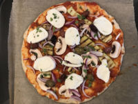 Laktovegetarisk pizza med mozzarellaost