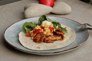 Middag från en flexitarisk matkasse – en tacovariant med kalkonkött och god salsa  