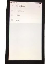 Google Assistant -inköpslista i iPhone