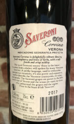 Saveroni Corvina 2017- back